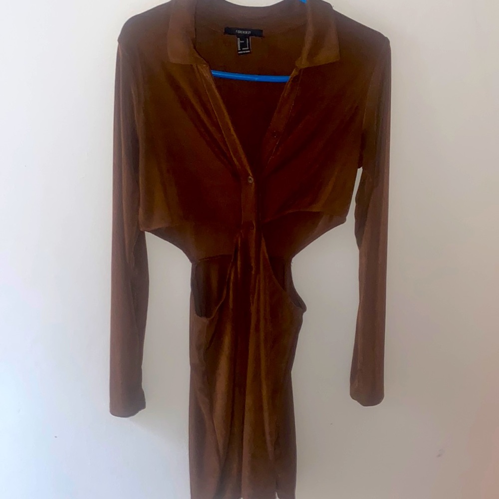 Brown cutout dress : never worn : forever 21